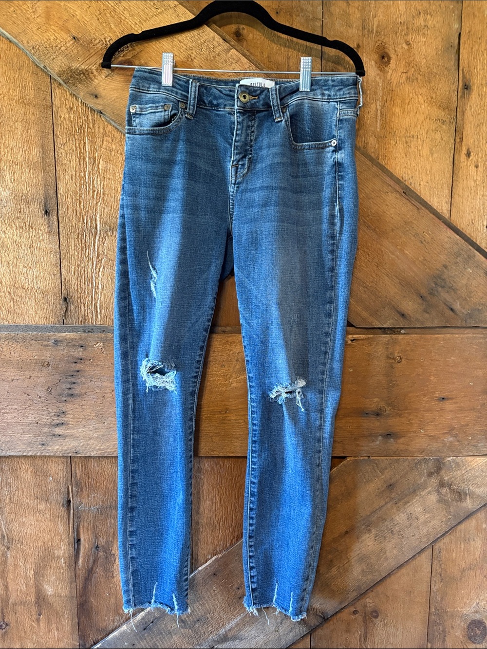 pistola Distressed Skinny Jeans - Blue Wash